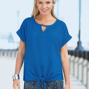 😀 3 for $20 NEW Notations Tie-Front Top Shirt